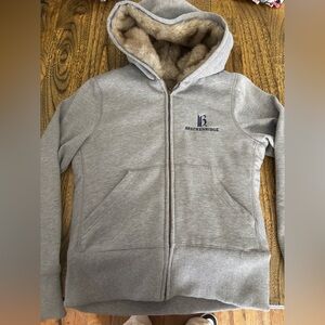 Breckenridge Women’s Light Gray Hooded Zip Jacket with Faux Fur Lining, size L**